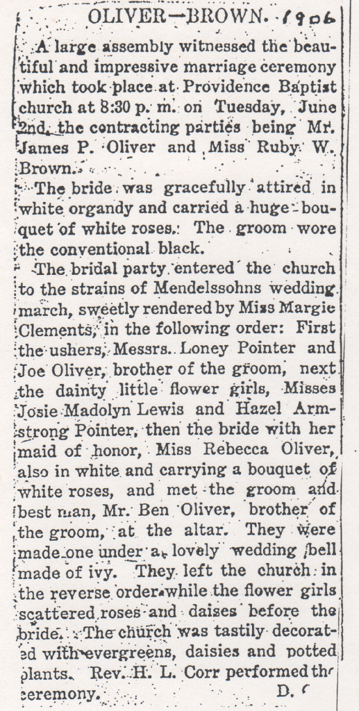 Newspaper wedding announcement