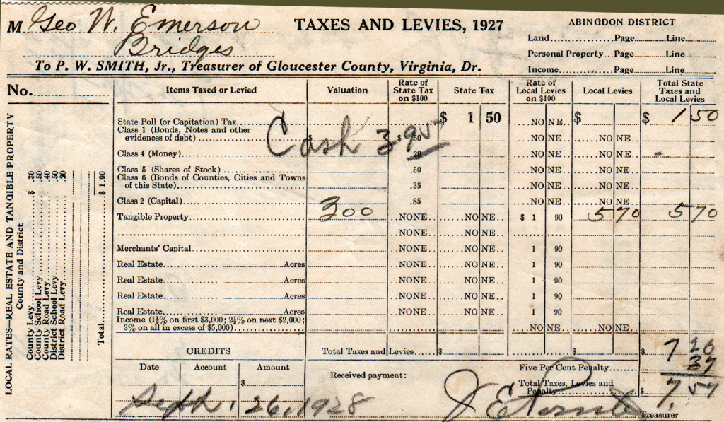 Tax Record 1927